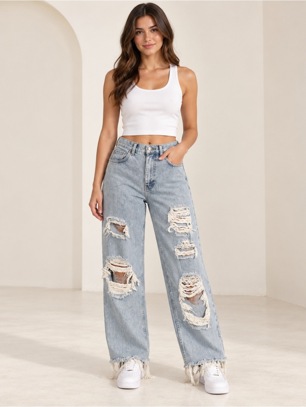 BDG Urban Outfitters High Rise Baggy Distressed Jeans Size 28 Women's